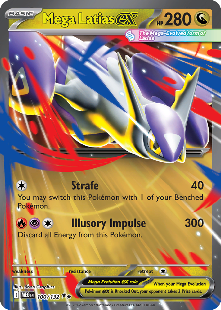 Mega Latias ex 100/132 Mega Evolution card