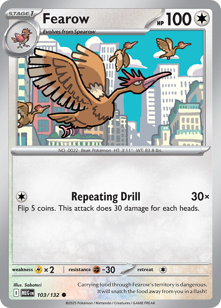 Fearow 103/132 Mega Evolution card