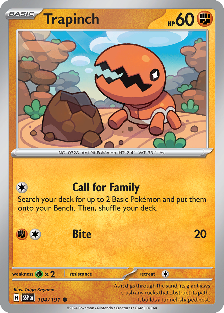 Trapinch 104/191 Surging Sparks card