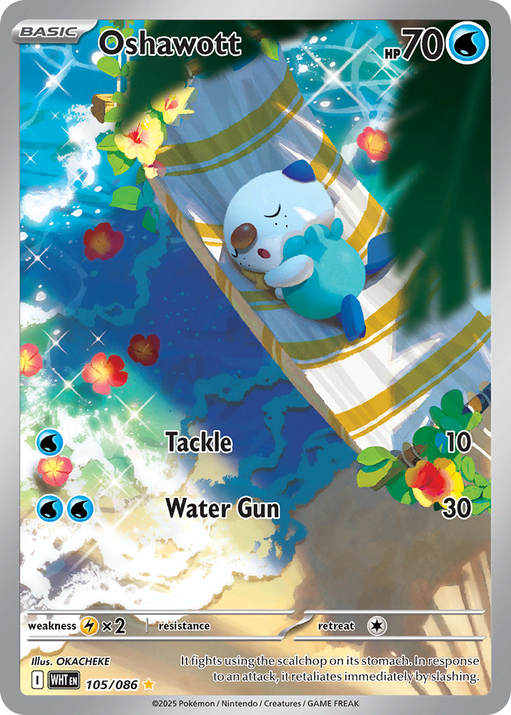 Oshawott 105/086 White Flare card