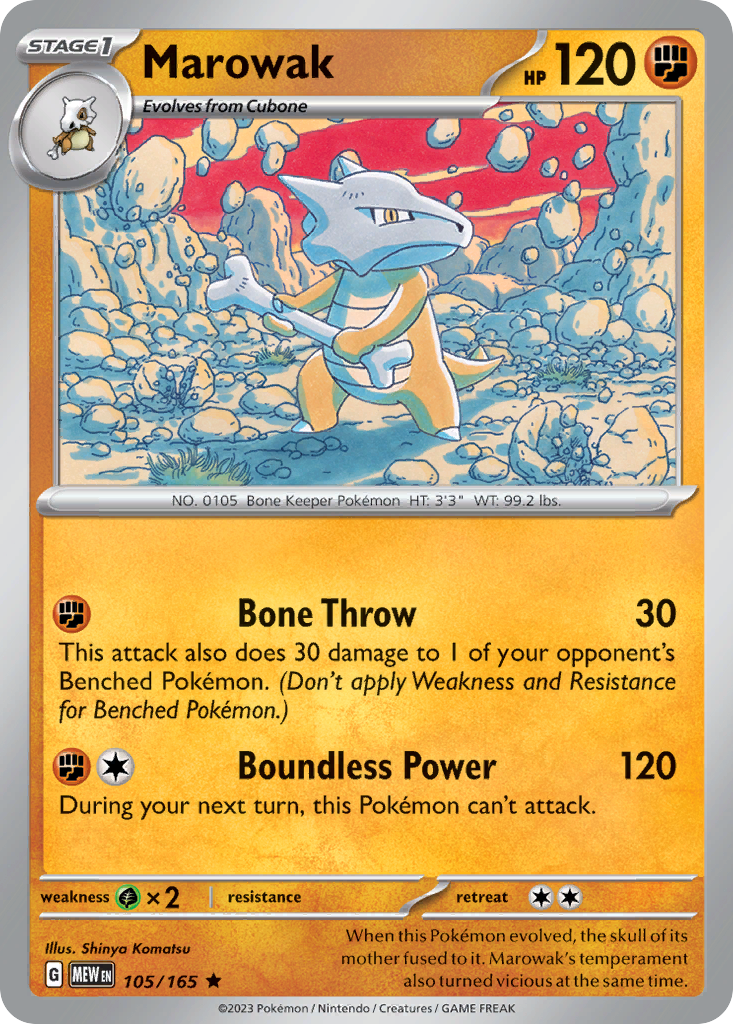 Marowak 105/165 Scarlet & Violet 151 card