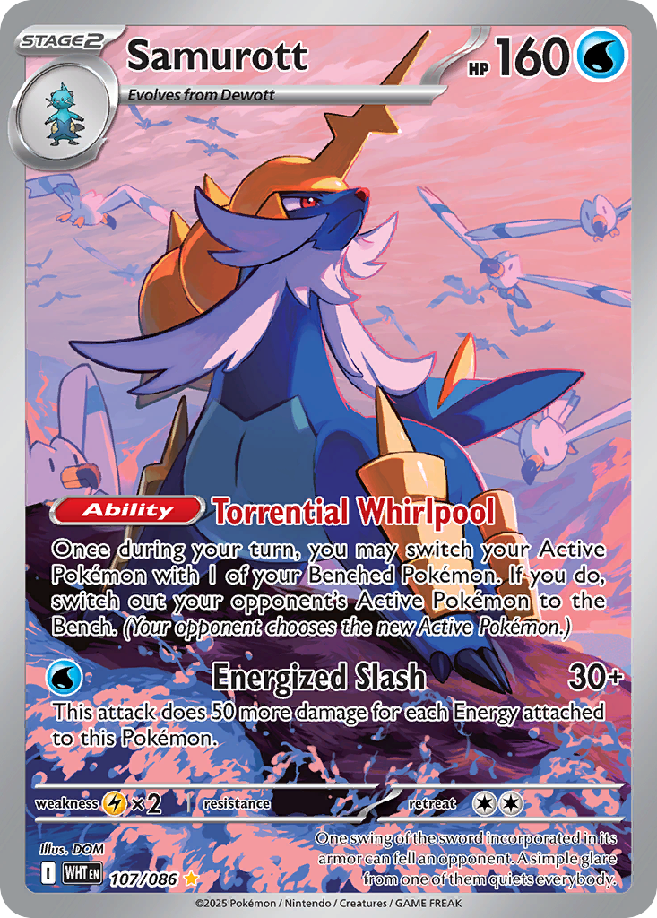 Samurott 107/086 White Flare card