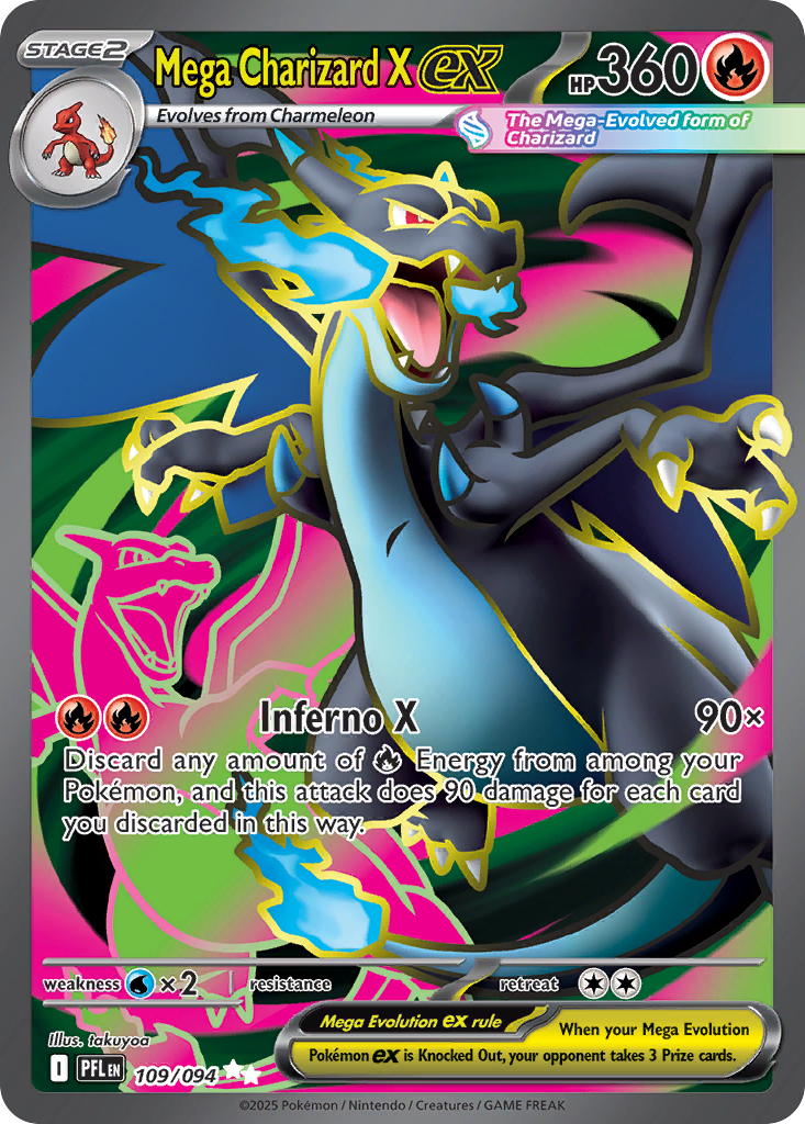 Mega Charizard X ex 109/094 Phantasmal Flames card