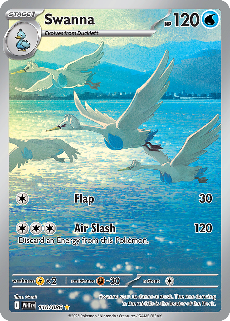 Swanna 110/086 White Flare card