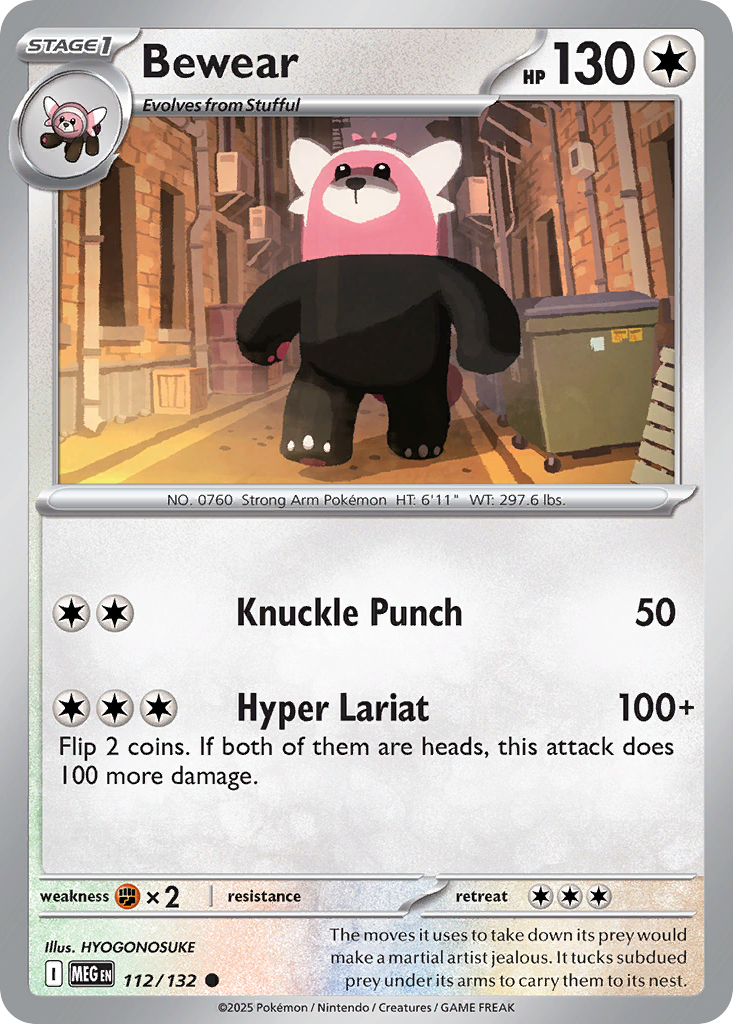 Bewear 112/132 Mega Evolution card