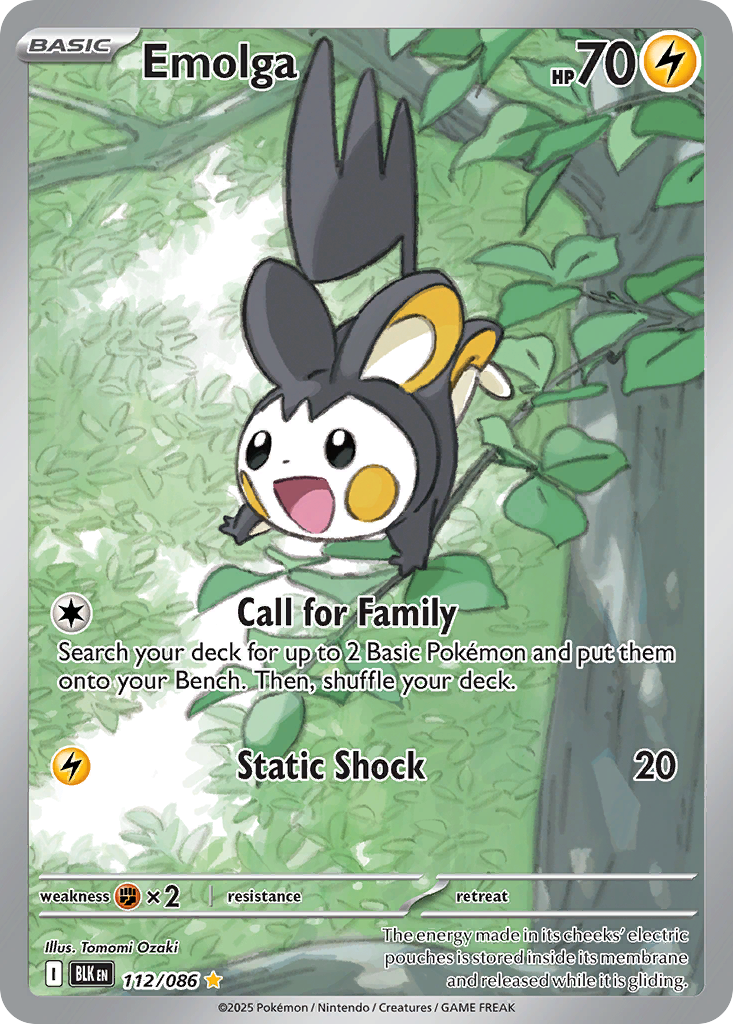 Emolga 112/086 Black Bolt card