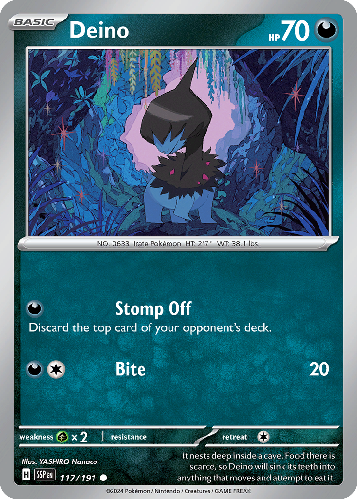 Deino 117/191 Surging Sparks card