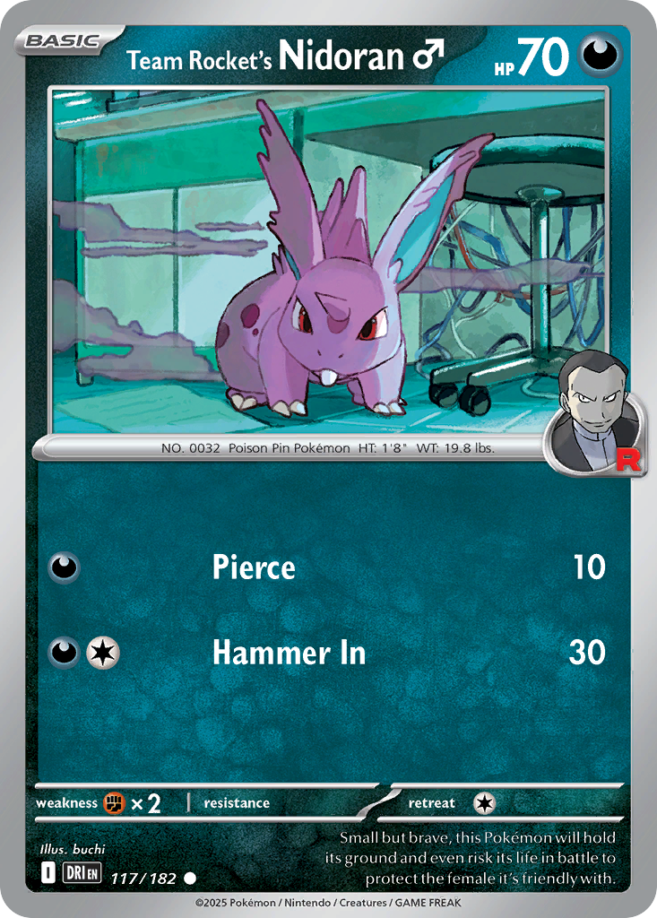 Team Rocket's Nidoran♂ 117/182 Destined Rivals card