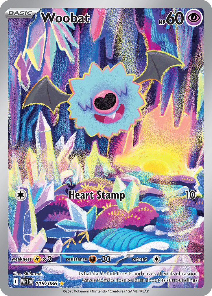 Woobat 119/086 White Flare card