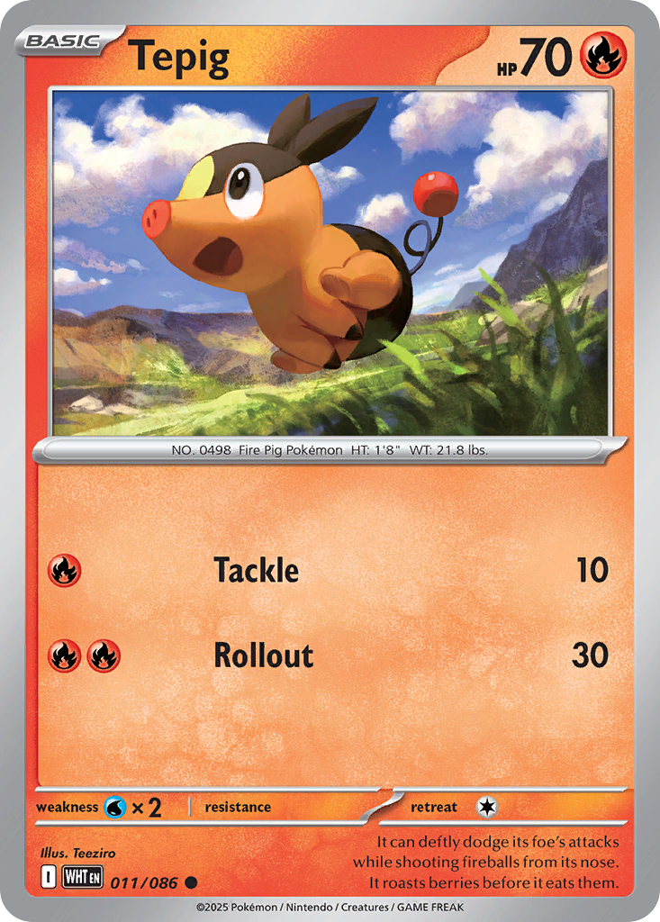 Tepig 011/086 White Flare card