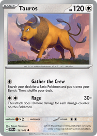 128/165 Tauros - Scarlet & Violet 151