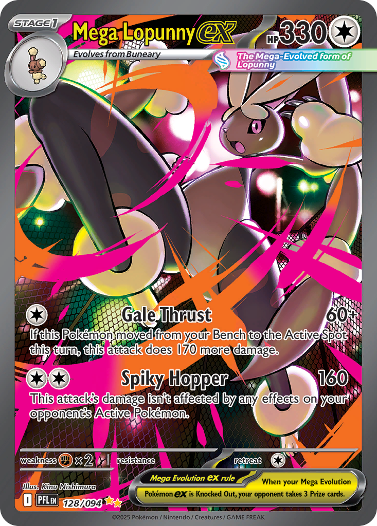 Mega Lopunny ex 128/094 Phantasmal Flames card