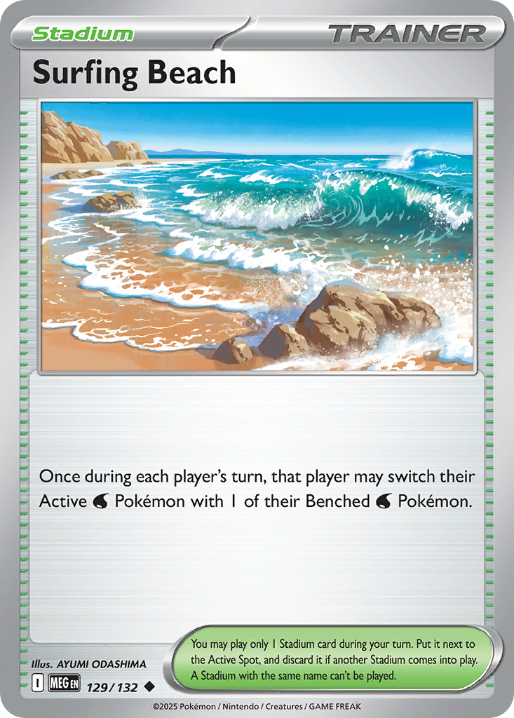 Surfing Beach 129/132 Mega Evolution card