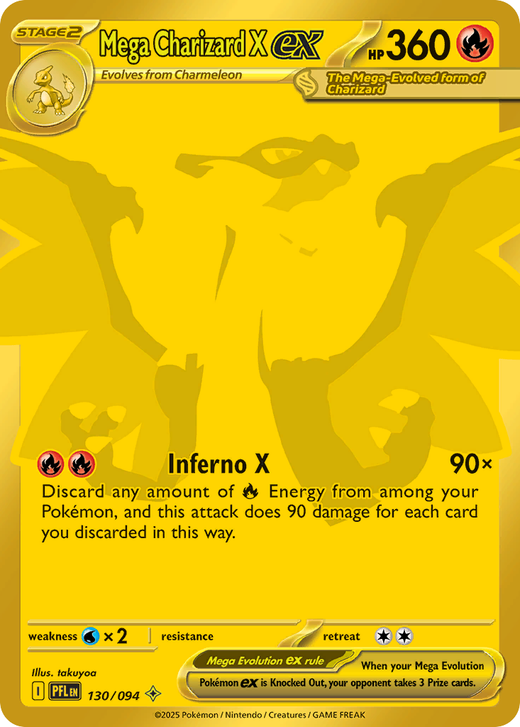 Mega Charizard X ex 130/094 Phantasmal Flames card