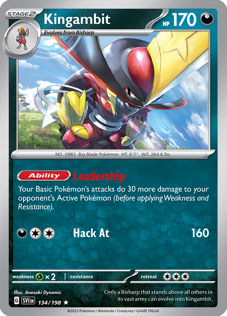 Kingambit 134/198 Scarlet & Violet Pokémon card