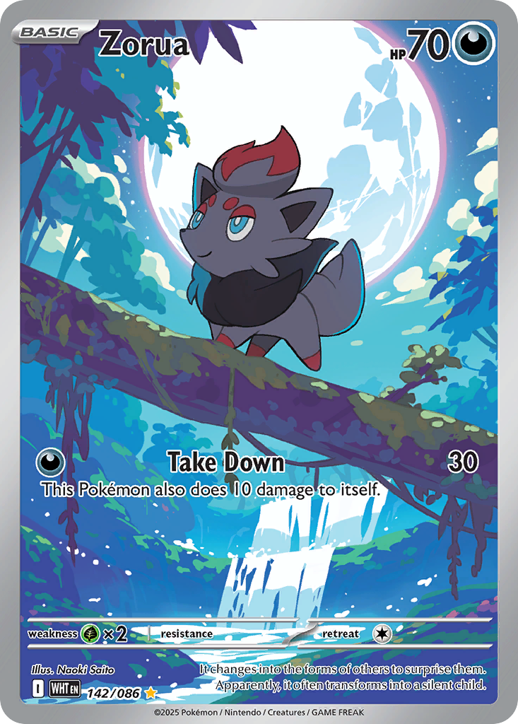Zorua 142/086 White Flare card