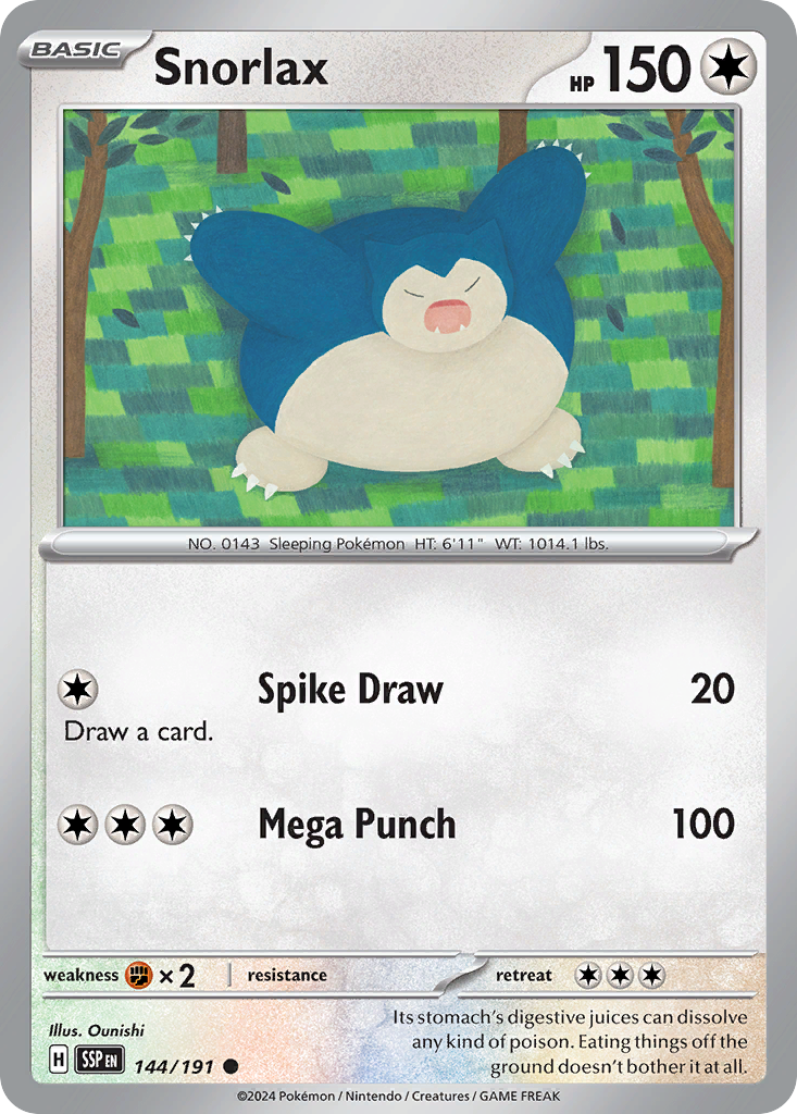Snorlax 144/191 Surging Sparks card