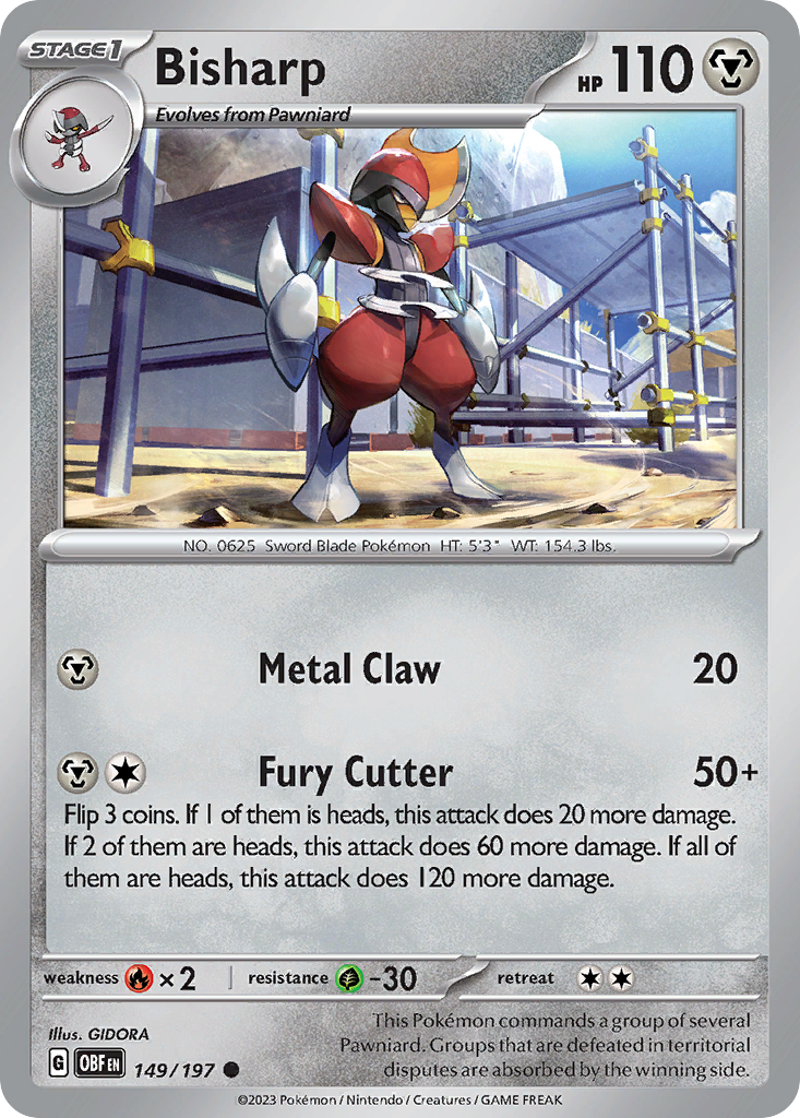 Bisharp 149/197 Obsidian Flames card