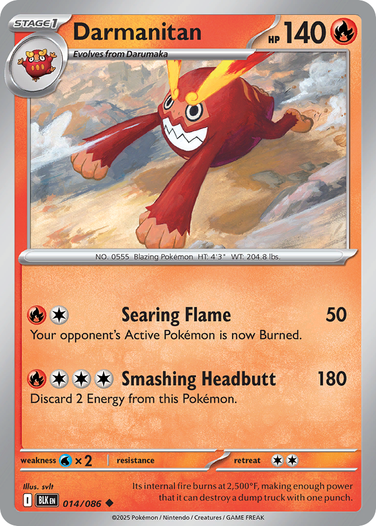 Darmanitan 014/086 Black Bolt card