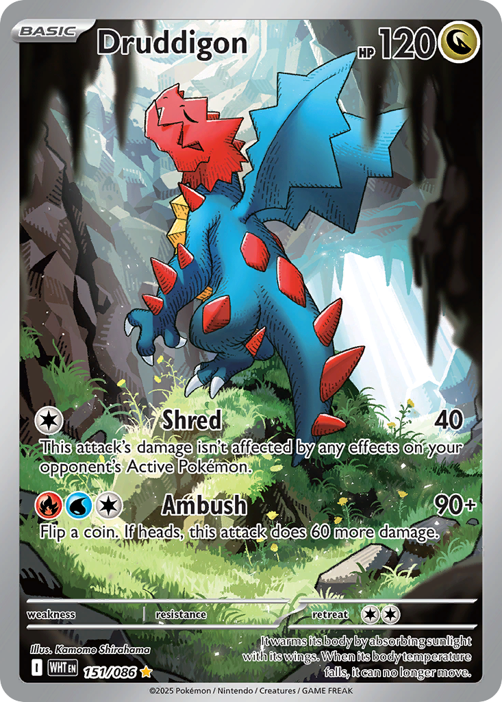 Druddigon 151/086 White Flare card