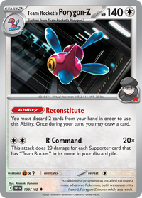 155/182 Team Rocket's Porygon-Z - Destined Rivals