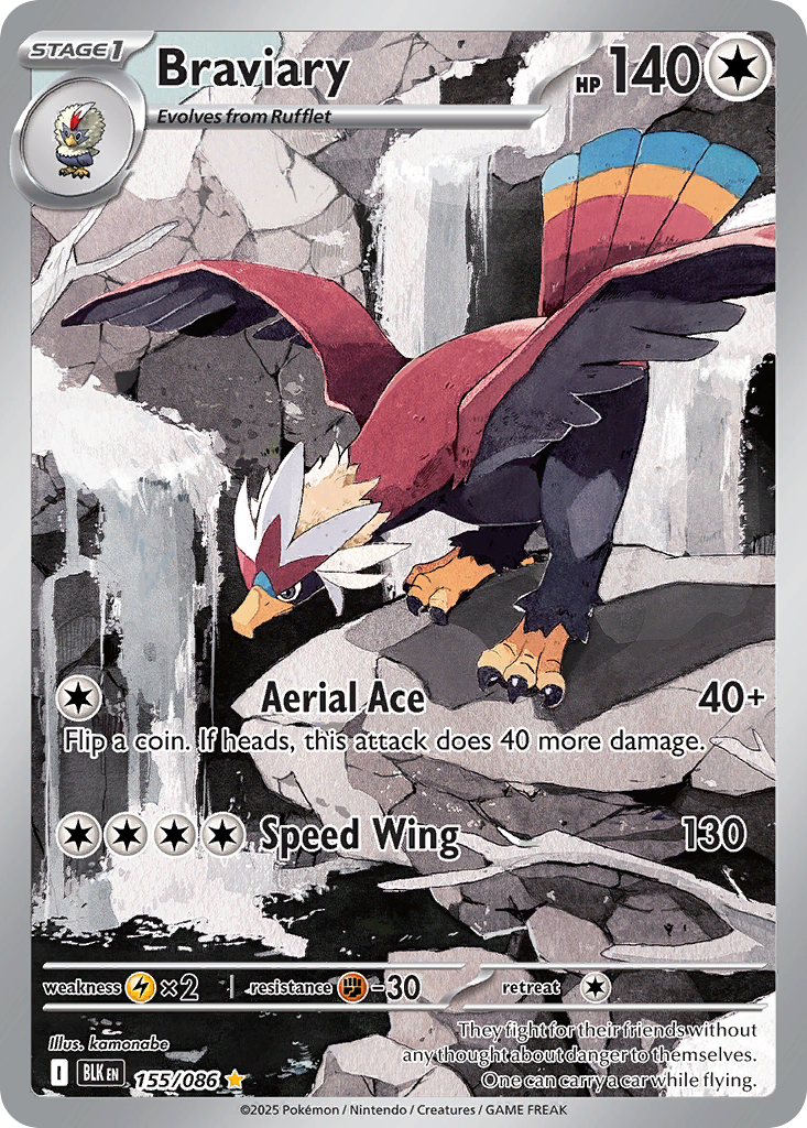 Braviary 155/086 Black Bolt card