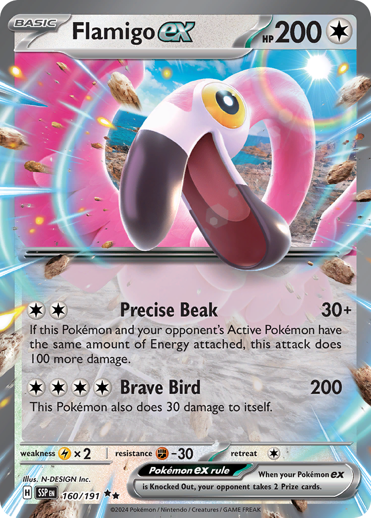 Flamigo ex 160/191 Surging Sparks card