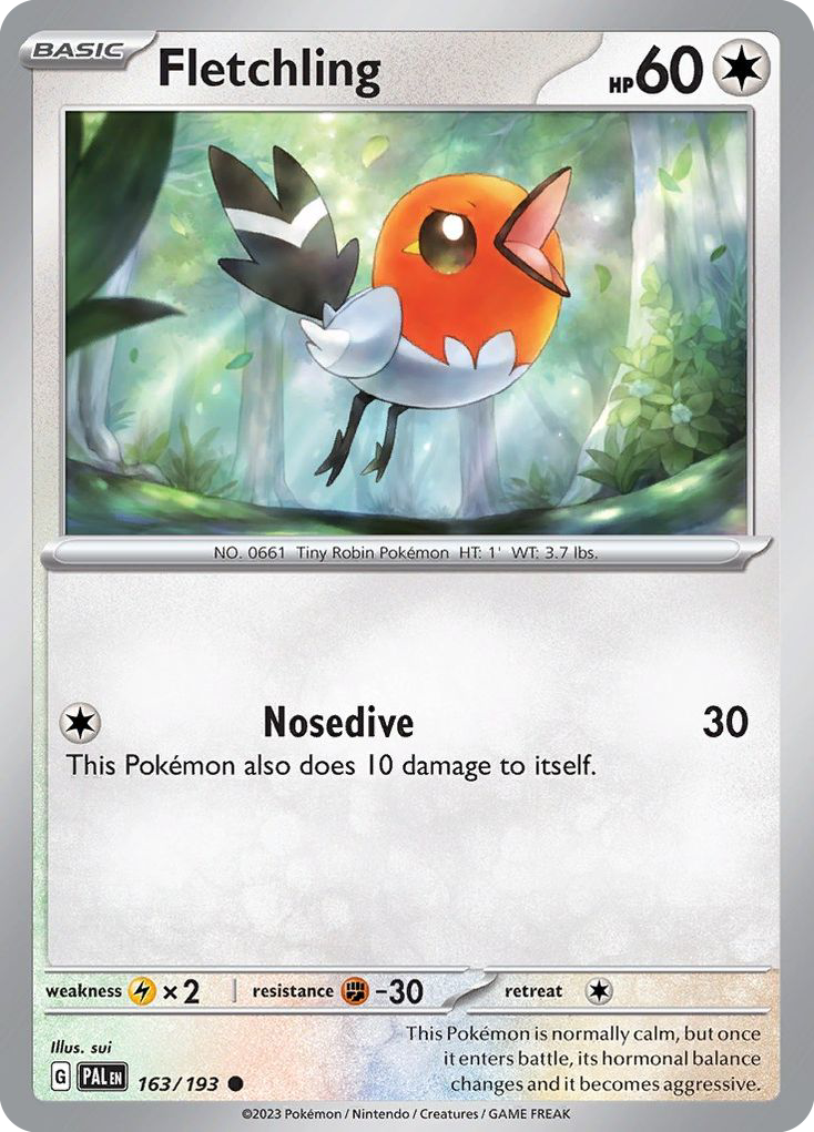Fletchling 163/193 Paldea Evolved card