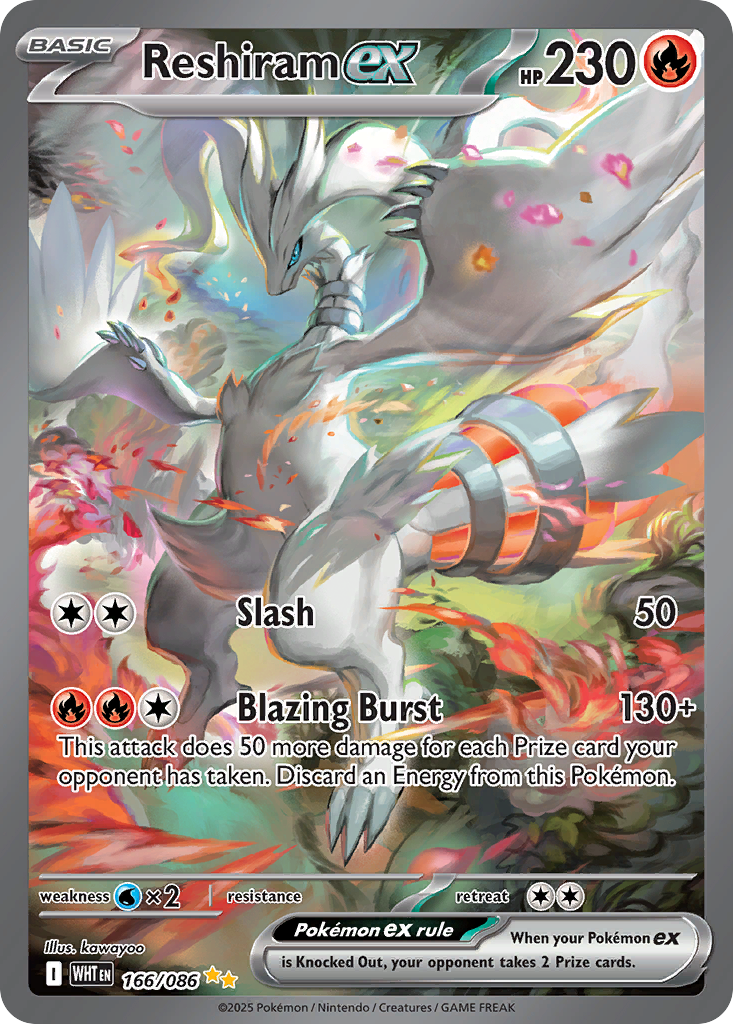 Reshiram ex 166/086 White Flare card