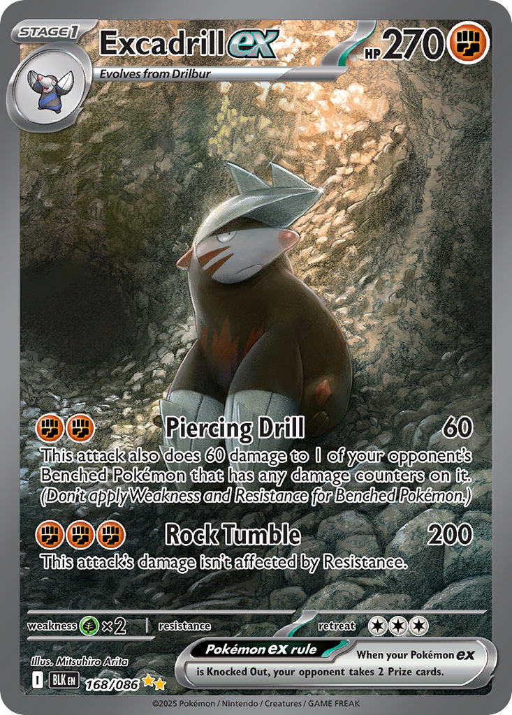 Excadrill ex 168/086 Black Bolt card
