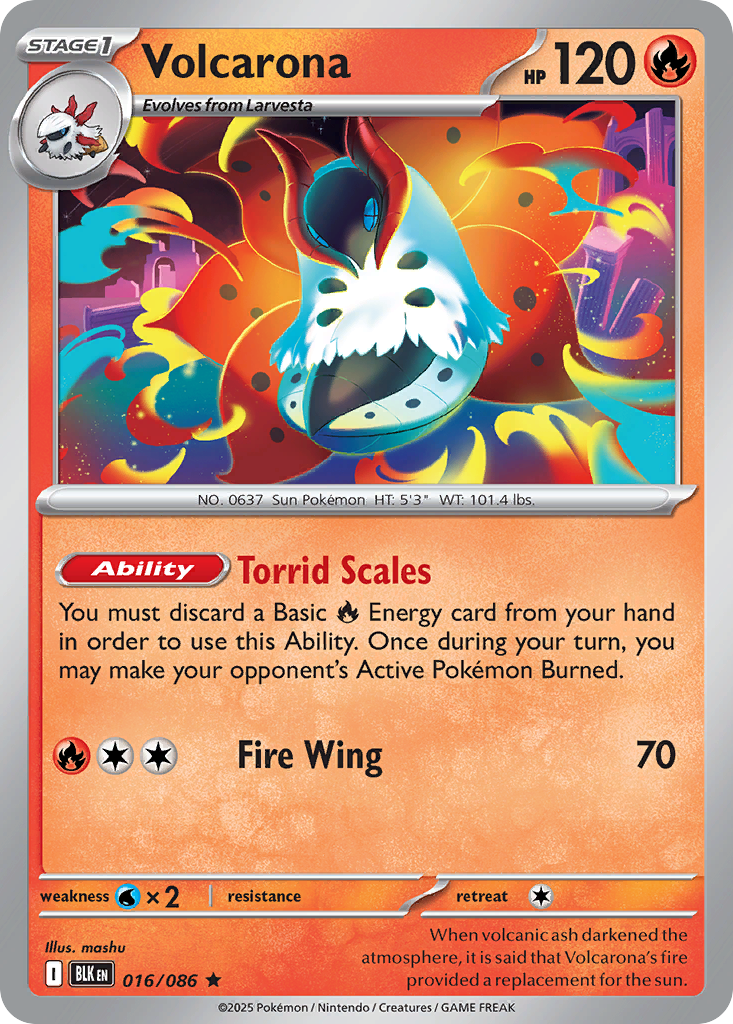 Volcarona 016/086 Black Bolt card