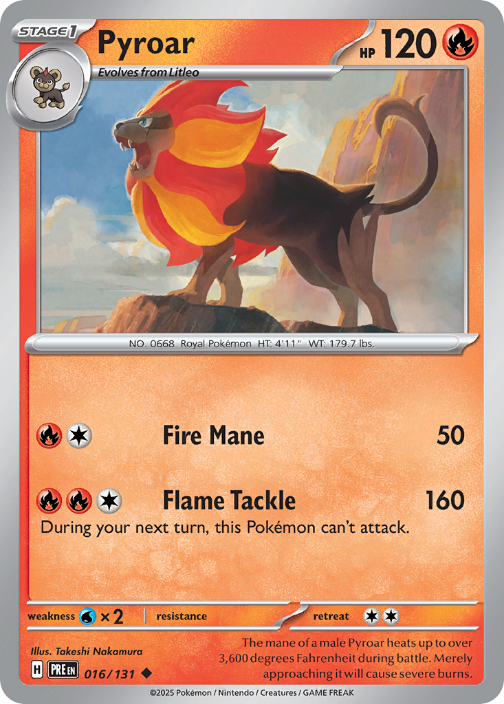 Pyroar 016/131 Prismatic Evolutions card