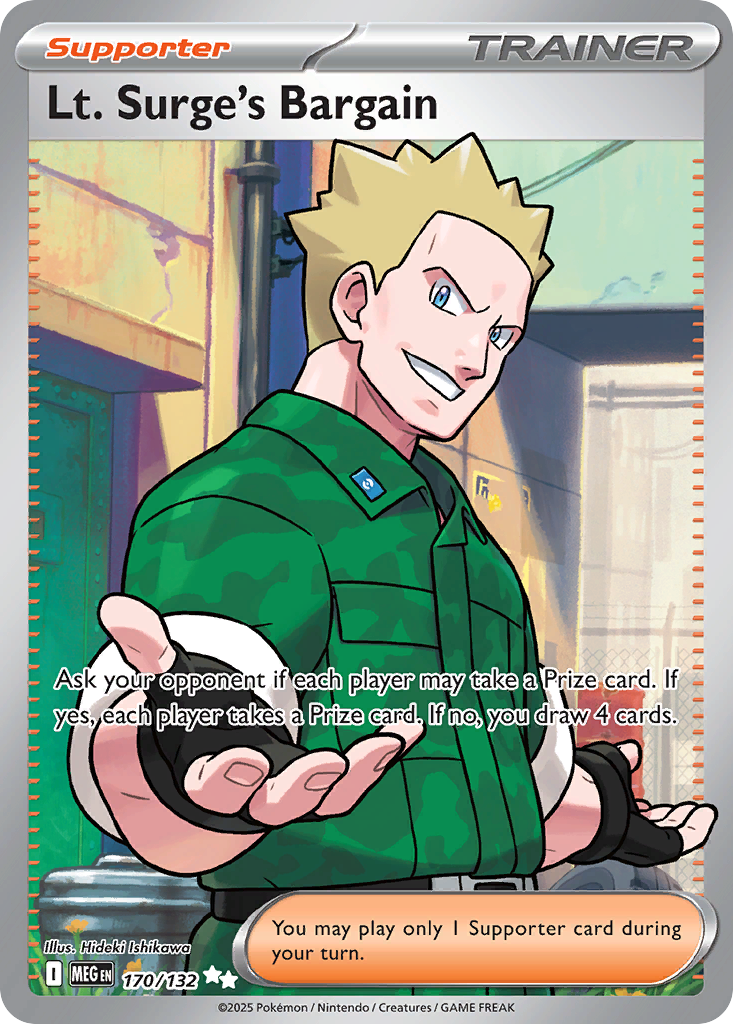 Lt. Surge's Bargain 170/132 Mega Evolution card