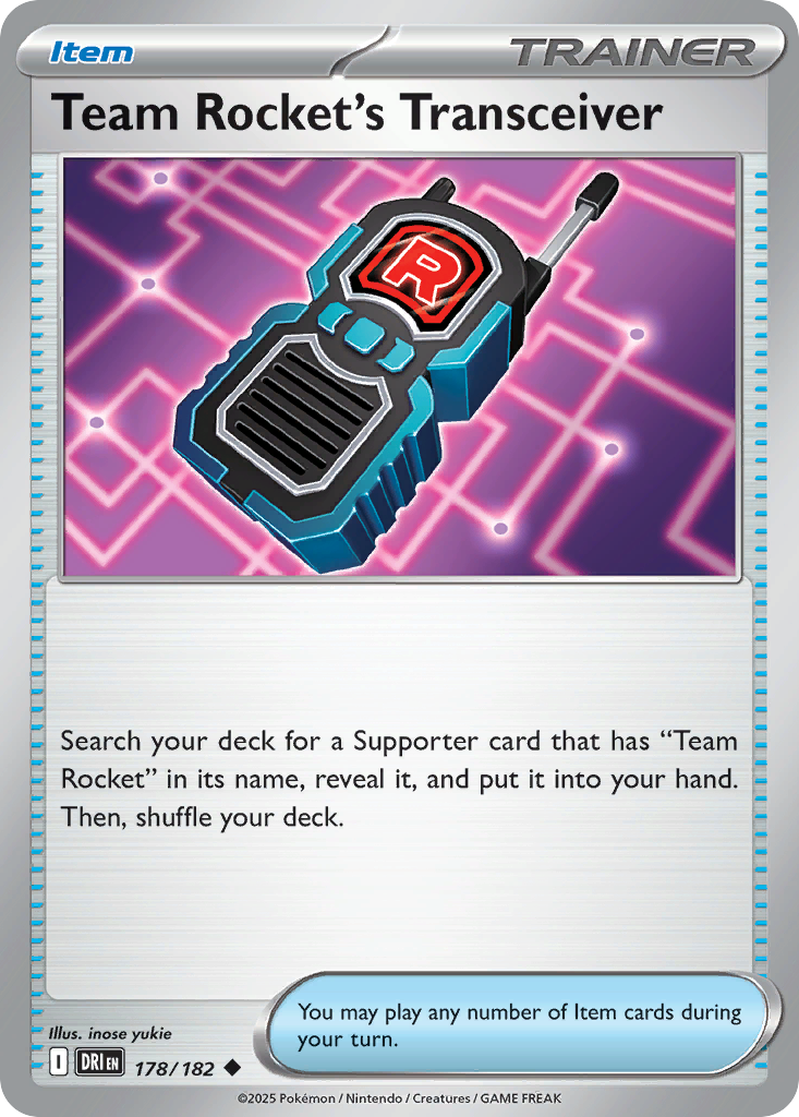 Team Rocket's Transceiver 178/182 Destined Rivals card