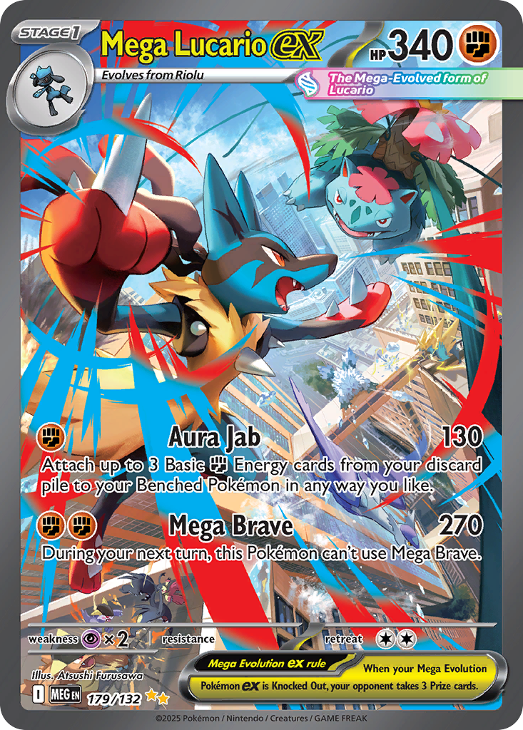 Mega Lucario ex 179/132 Mega Evolution card