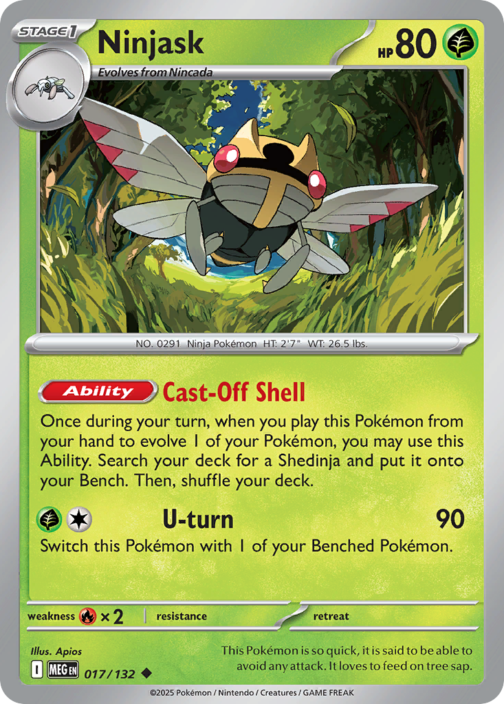 Ninjask 017/132 Mega Evolution card