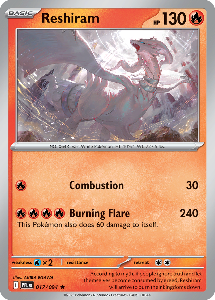 Reshiram 017/094 Phantasmal Flames card