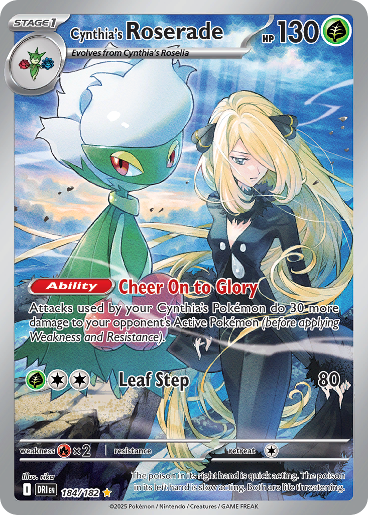 Cynthia's Roserade 184/182 Destined Rivals card