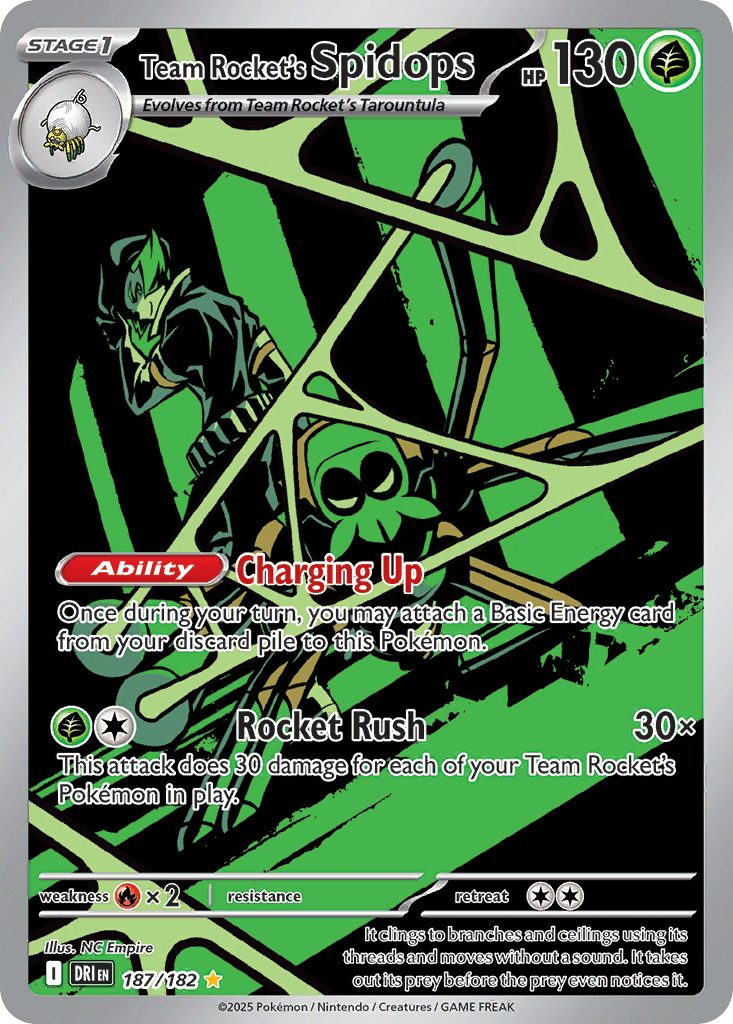 Team Rocket's Spidops 187/182 Destined Rivals card