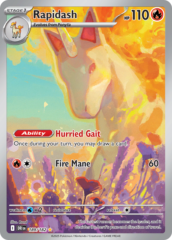 Rapidash 189/182 Destined Rivals card