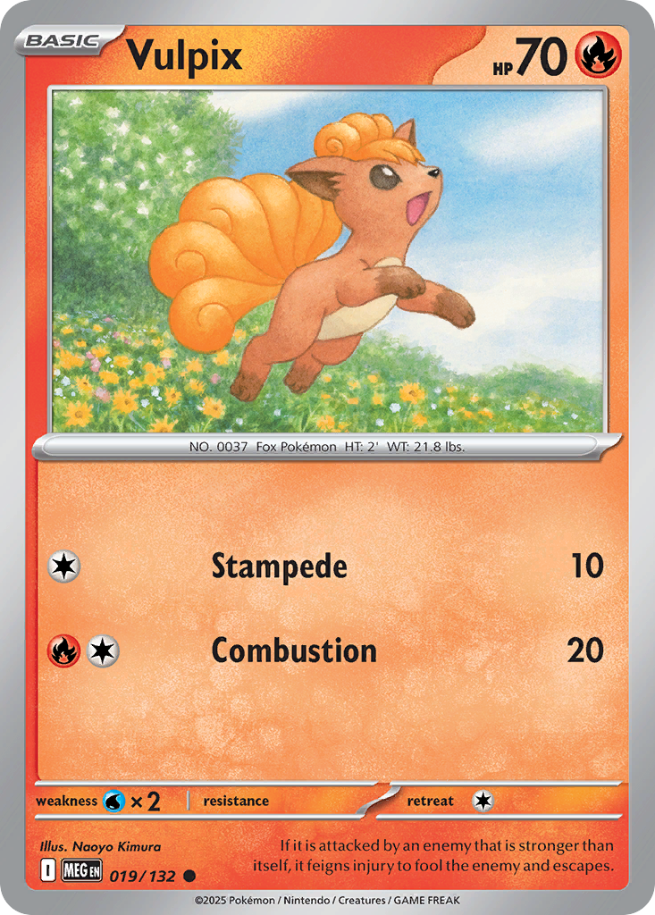 Vulpix 019/132 Mega Evolution card