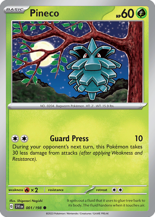 Pineco 001/198 Scarlet & Violet Pokemon card