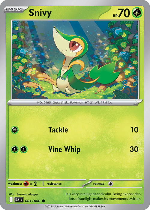 Snivy 001/086 Black Bolt card