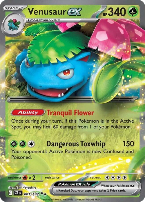 Venusaur ex 001/142 Stellar Crown card