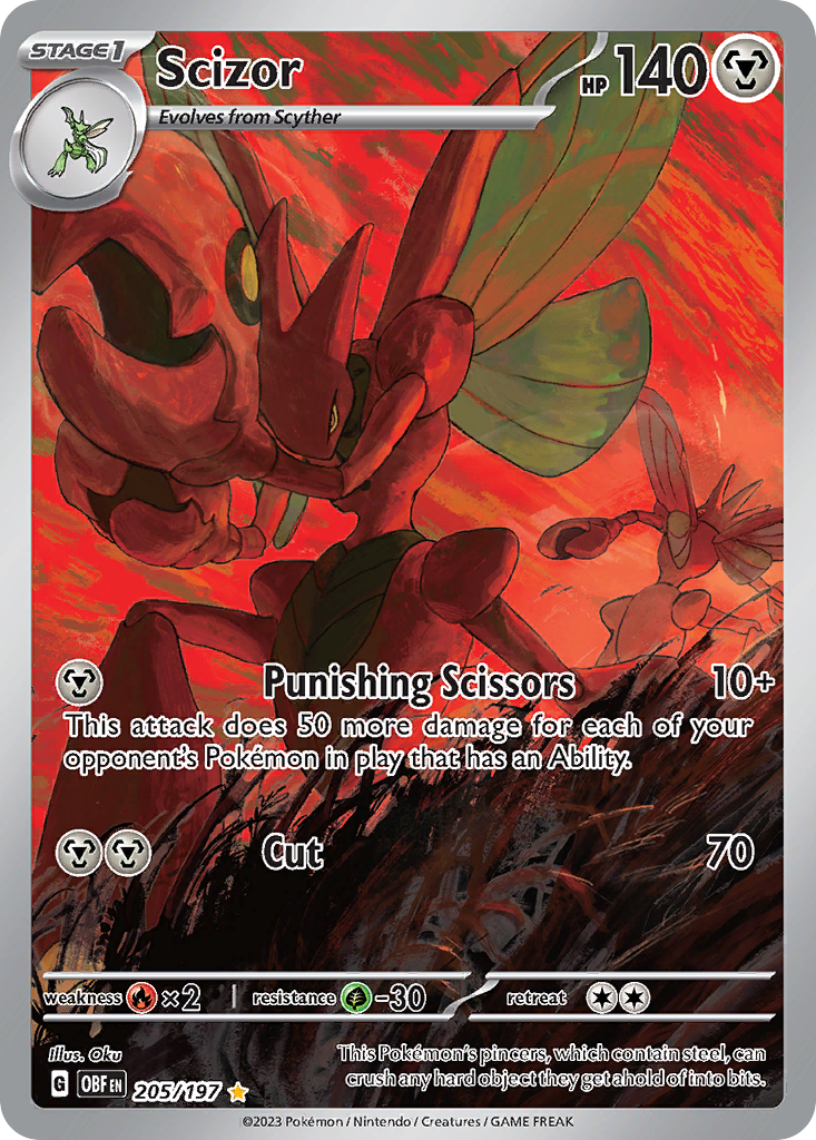 Scizor 205/197 Obsidian Flames card