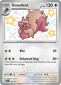 206/091 Greedent - Paldean Fates