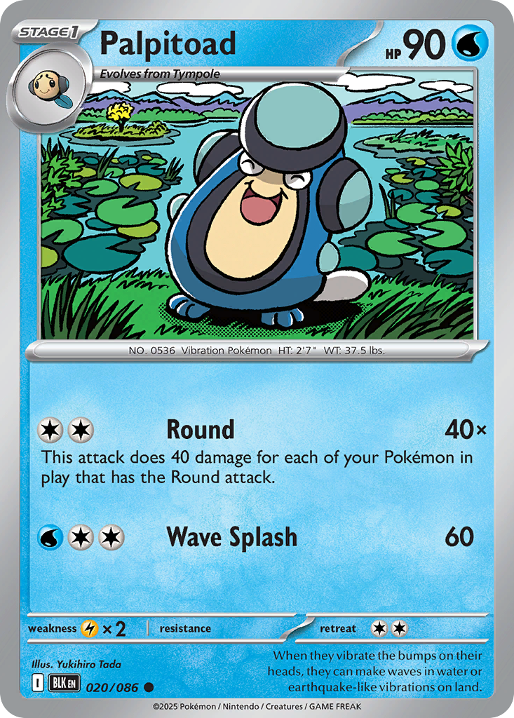 Palpitoad 020/086 Black Bolt card
