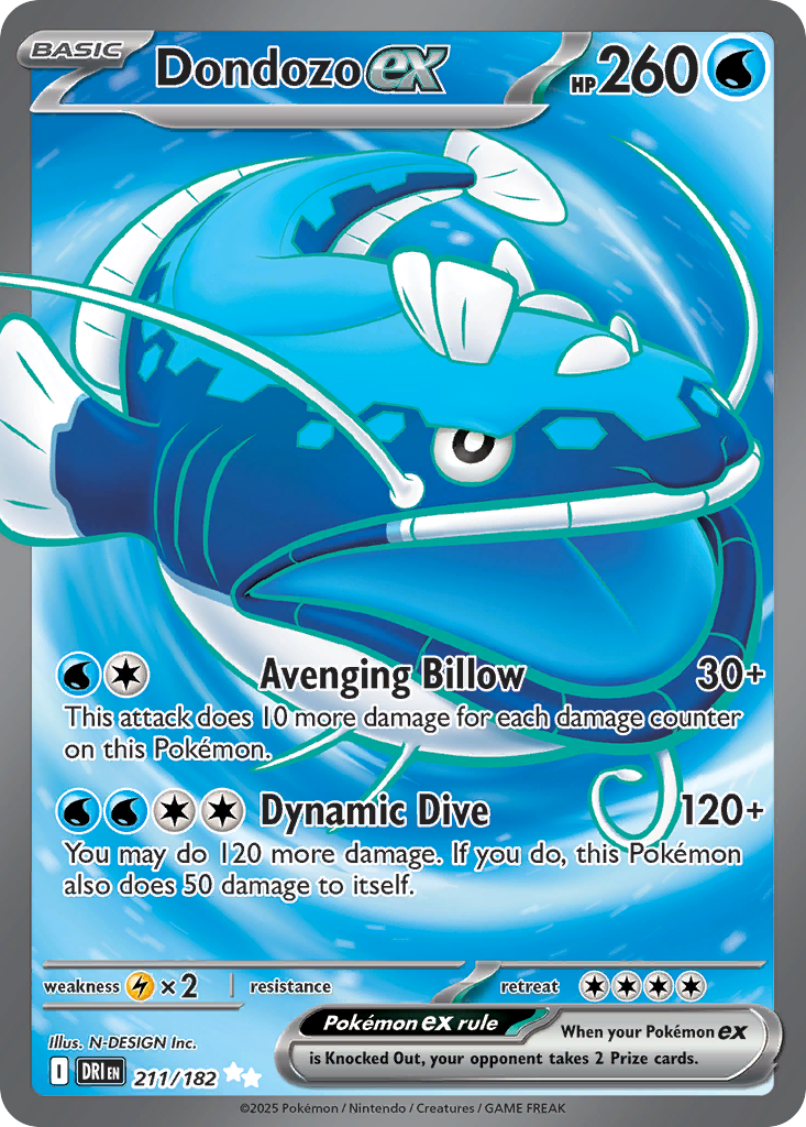 Dondozo ex 211/182 Destined Rivals card