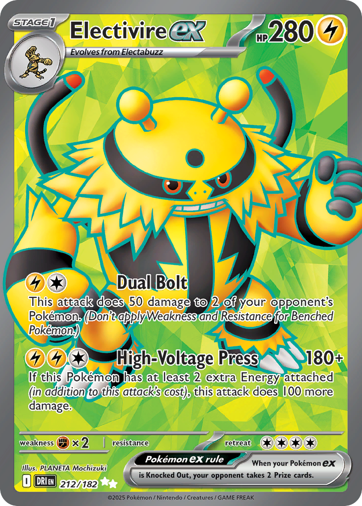 Electivire ex 212/182 Destined Rivals card