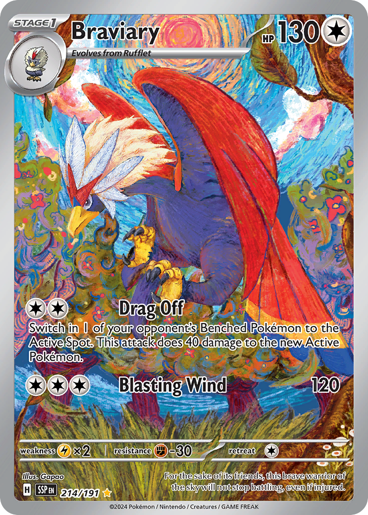 Braviary 214/191 Surging Sparks card